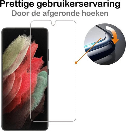 Glazen screenprotector met anti-kras bescherming voor Samsung S21 Ultra