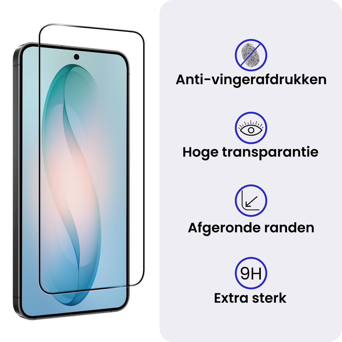 Gehard glazen screenprotector met zwarte randen