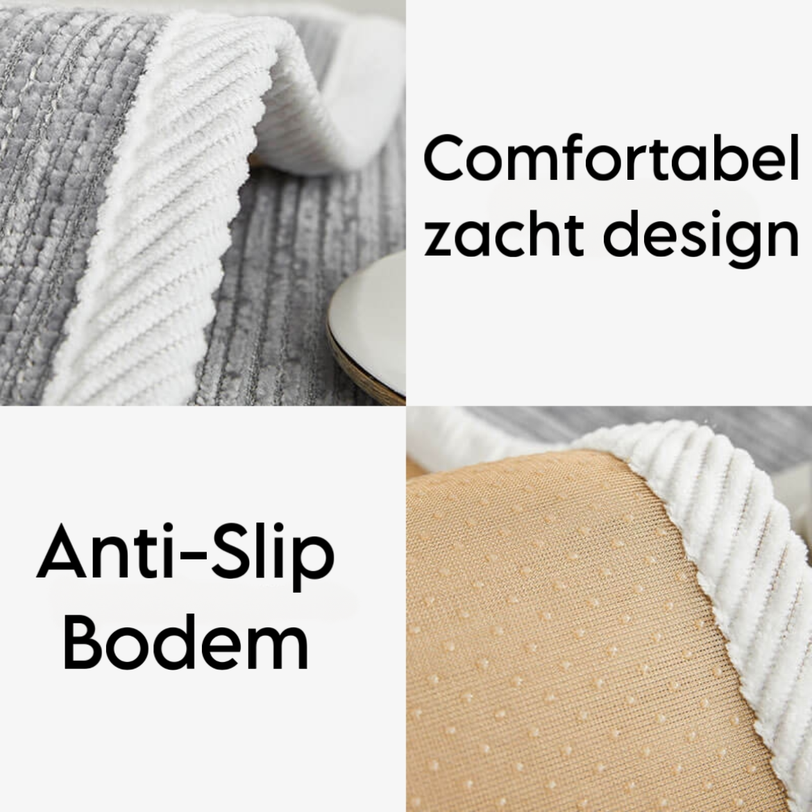 Luxe jacquard chenille bankhoes met antislip