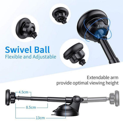 Magnetische auto telefoonhouder met telescopische arm
