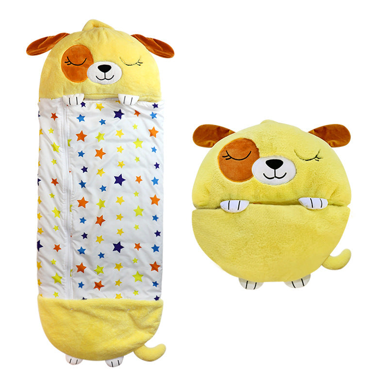 Zachte 2-in-1 kinderslaapzak met knuffeldierfunctie