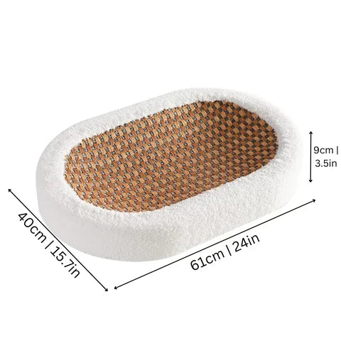Houten krabpaal met sisal en ligvlak