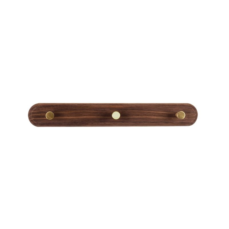 Houten wandkapstok met messing haken