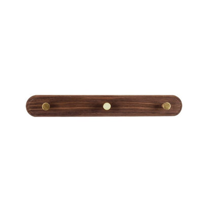 Houten wandkapstok met messing haken