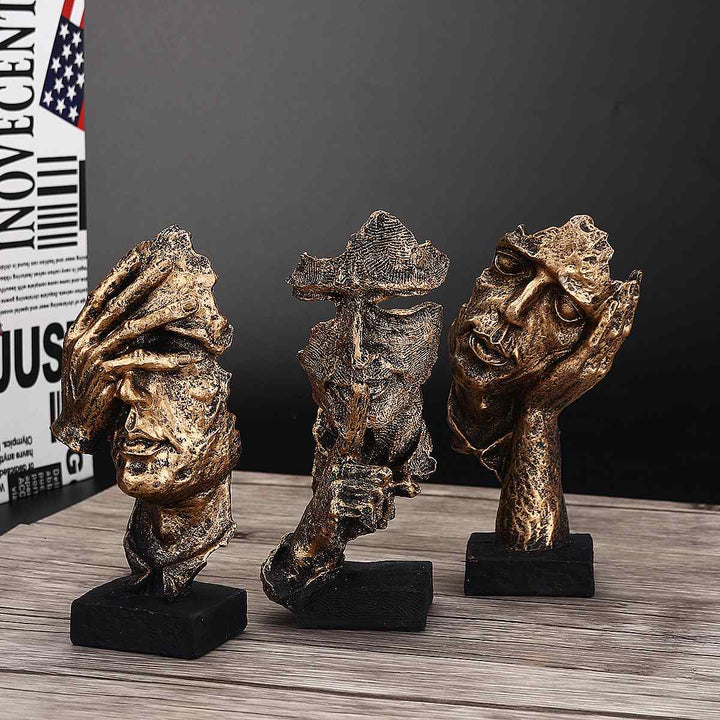 Abstract gouden sculptuur voor modern interieur