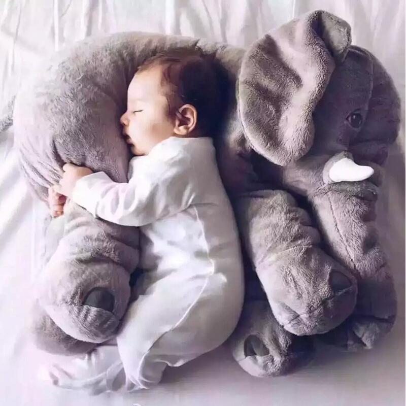 Zacht olifant knuffelkussen voor baby's en kinderkamer