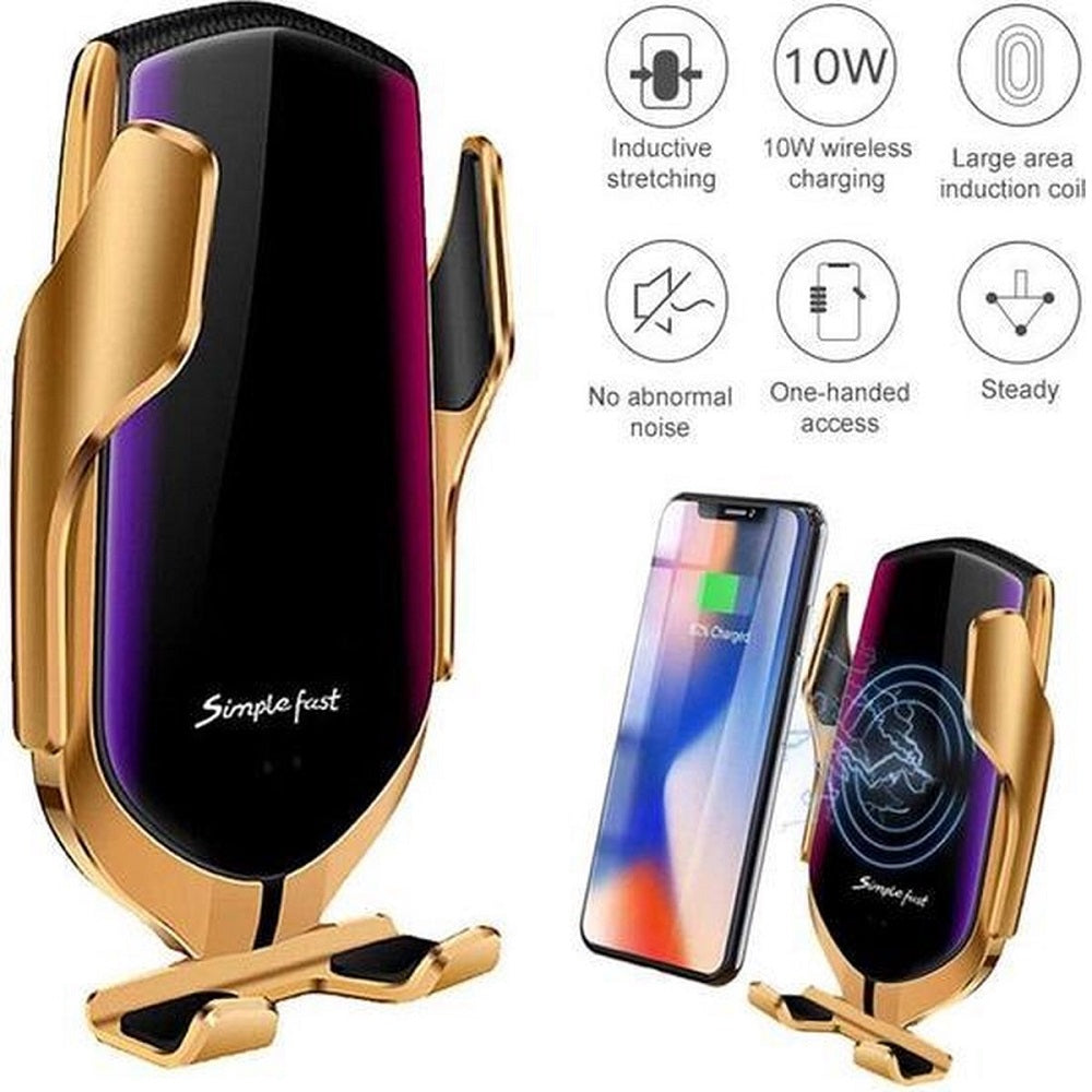 Automatische autotelefoonhouder met draadloze Qi snellader