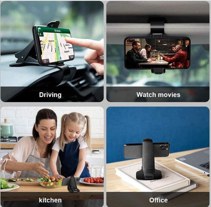 Universele autohouder met dashboardklem en siliconen tanden