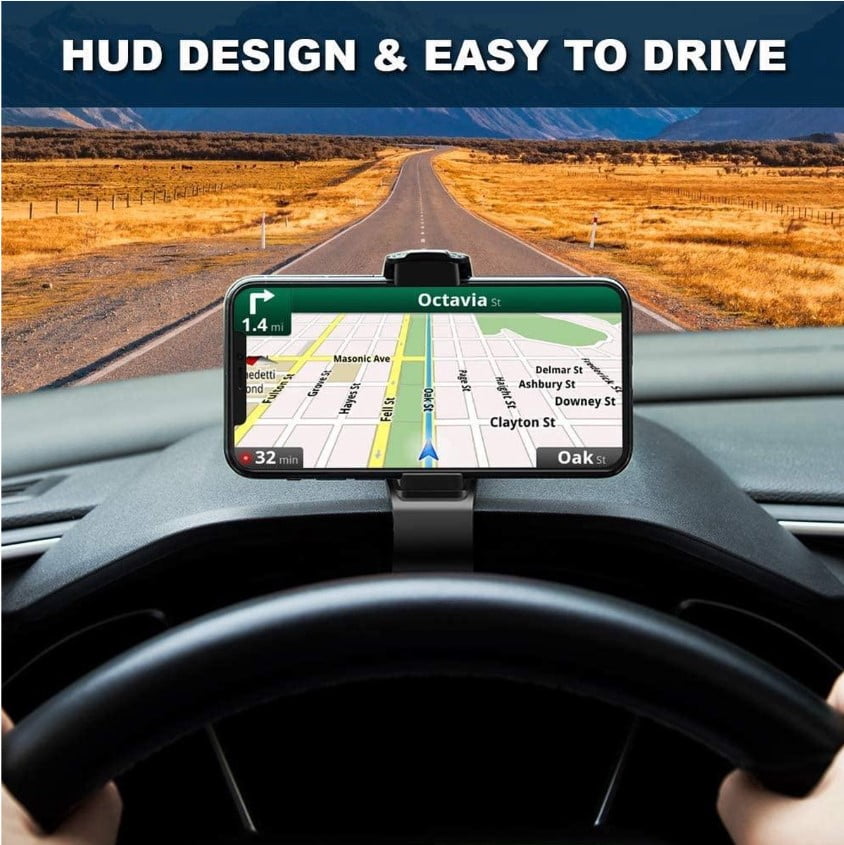 Universele autohouder met dashboardklem en siliconen tanden