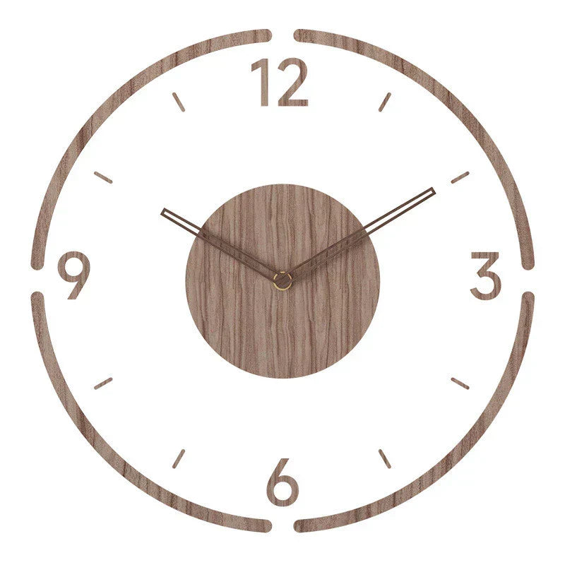 Houten Wandklok met Stil Uurwerk
