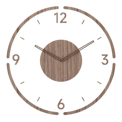 Houten Wandklok met Stil Uurwerk