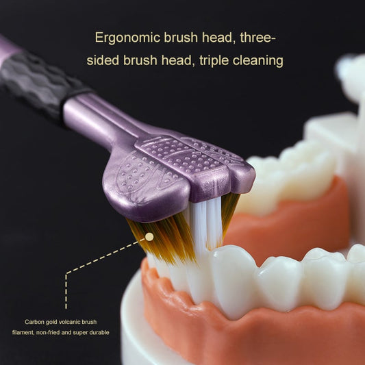 Driekoppige Schoonmaaktandenborstel met Ergonomisch Handvat