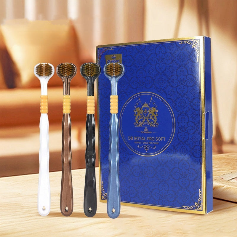 Driekoppige Schoonmaaktandenborstel met Ergonomisch Handvat