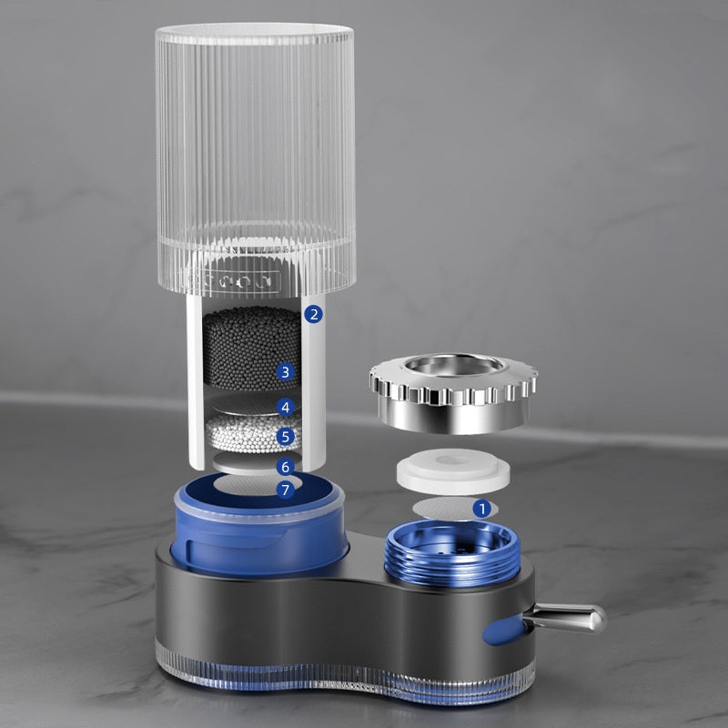 Kraanwaterzuiveraar met meervoudige filters en adapters