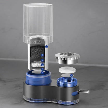 Kraanwaterzuiveraar met meervoudige filters en adapters