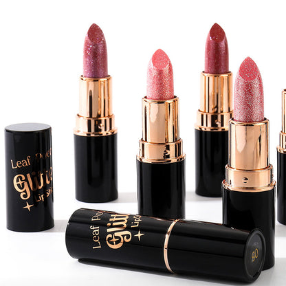 Waterbestendige en hydraterende glitterlippenstift met glanzende finish