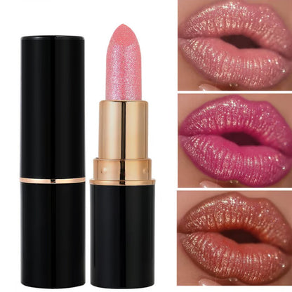 Waterbestendige en hydraterende glitterlippenstift met glanzende finish