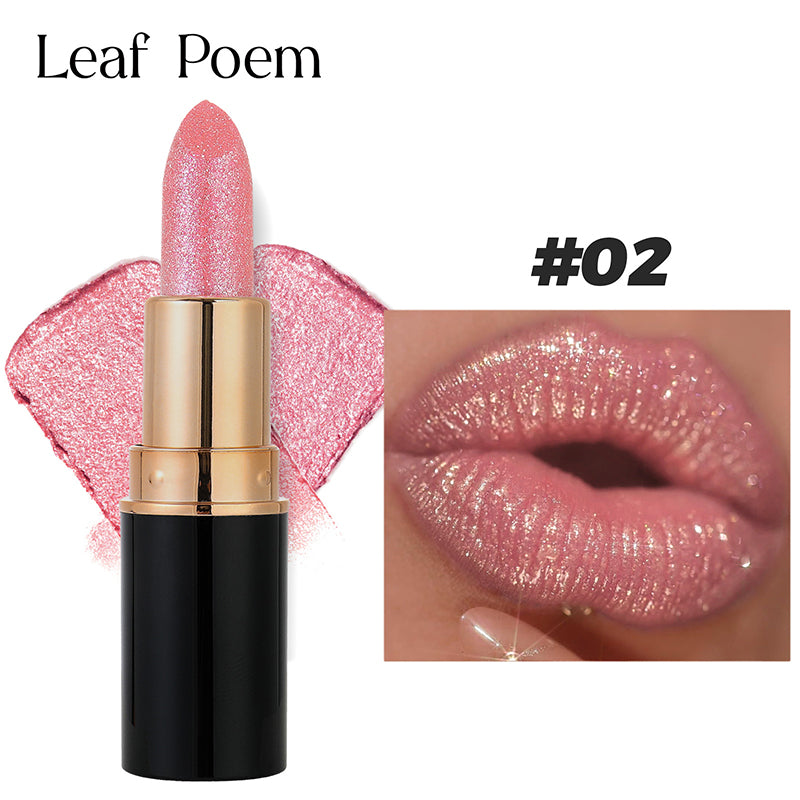Waterbestendige en hydraterende glitterlippenstift met glanzende finish