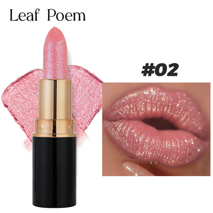 Waterbestendige en hydraterende glitterlippenstift met glanzende finish
