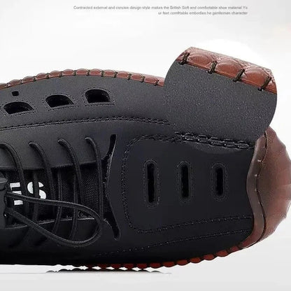 Leren wandelschoenen met ademende antislipzool