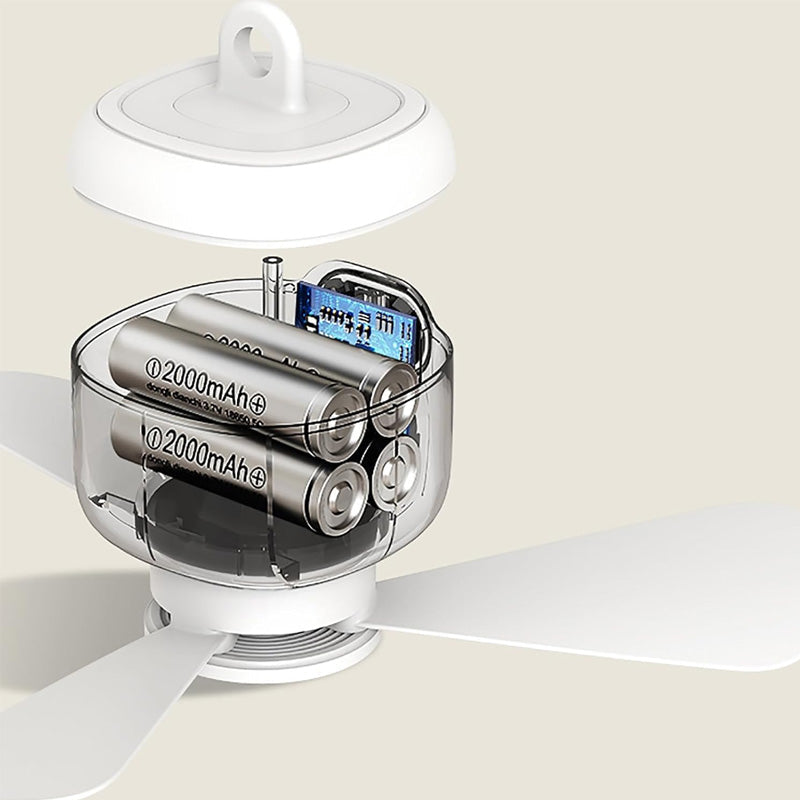 Oplaadbare plafondventilator met ledverlichting en afstandsbediening