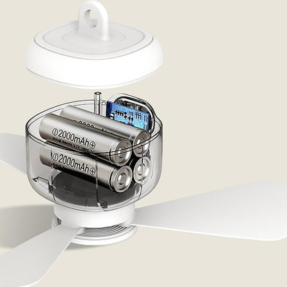 Oplaadbare plafondventilator met ledverlichting en afstandsbediening