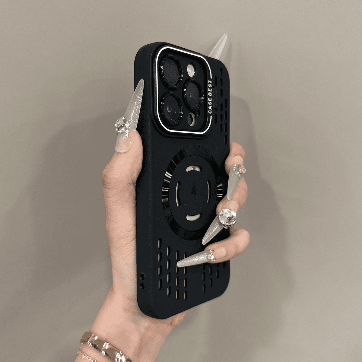 Siliconen telefoonhoesje met magnetisch opladen voor iPhone