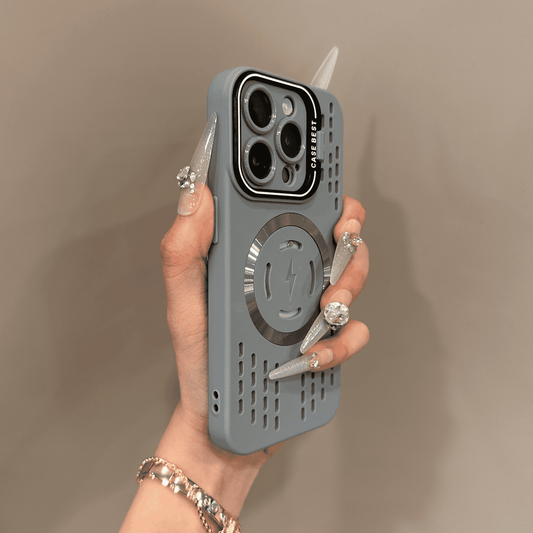 Siliconen telefoonhoesje met magnetisch opladen voor iPhone