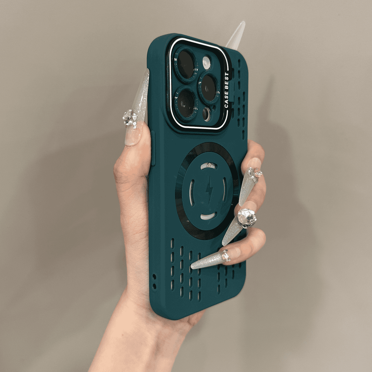 Siliconen telefoonhoesje met magnetisch opladen voor iPhone