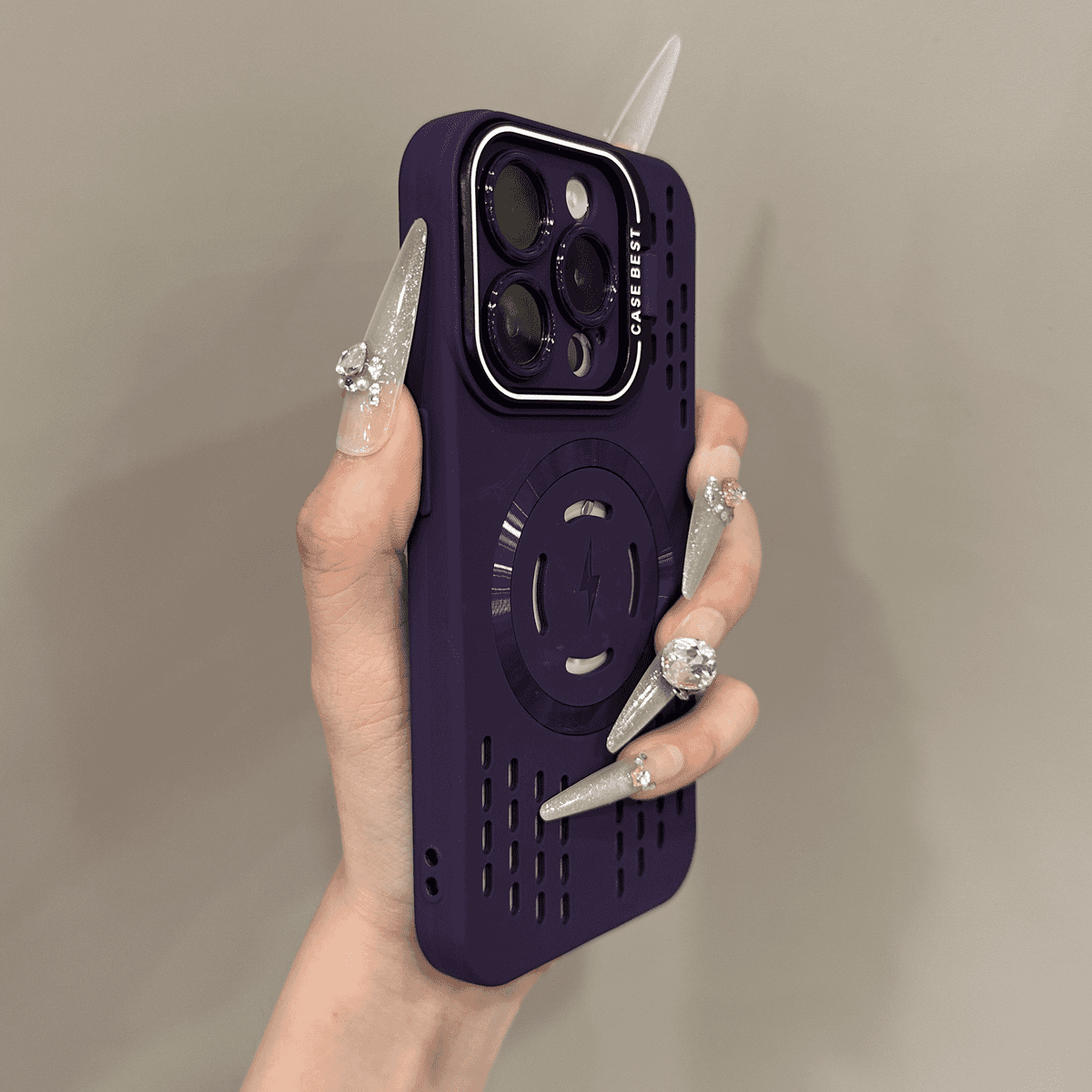 Siliconen telefoonhoesje met magnetisch opladen voor iPhone