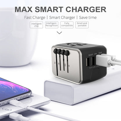 Universele reisstekker met 4 USB-poorten