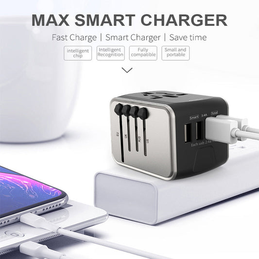 Universele reisstekker met 4 USB-poorten