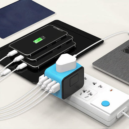 Universele reisstekker met 4 USB-poorten