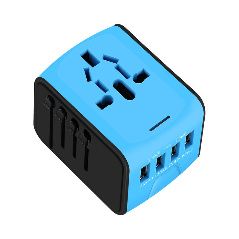 Universele reisstekker met 4 USB-poorten