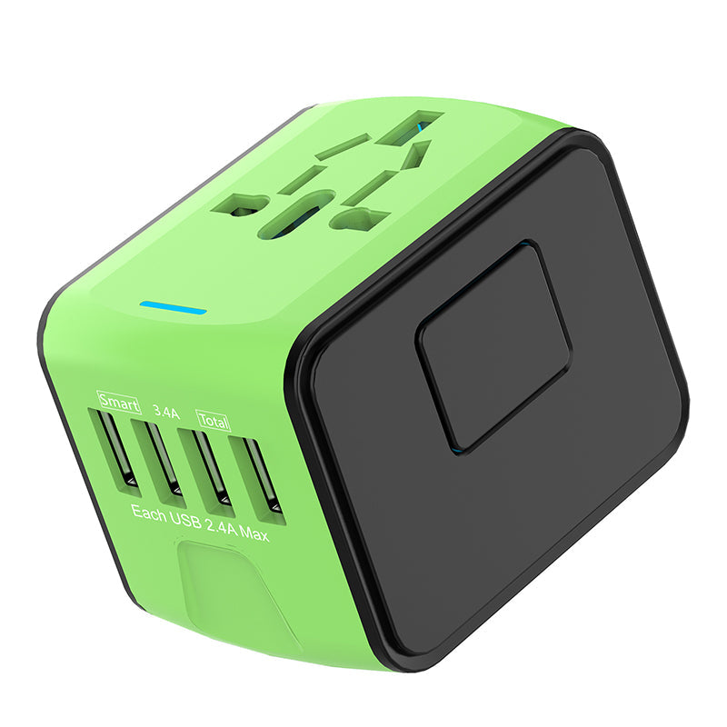 Universele reisstekker met 4 USB-poorten