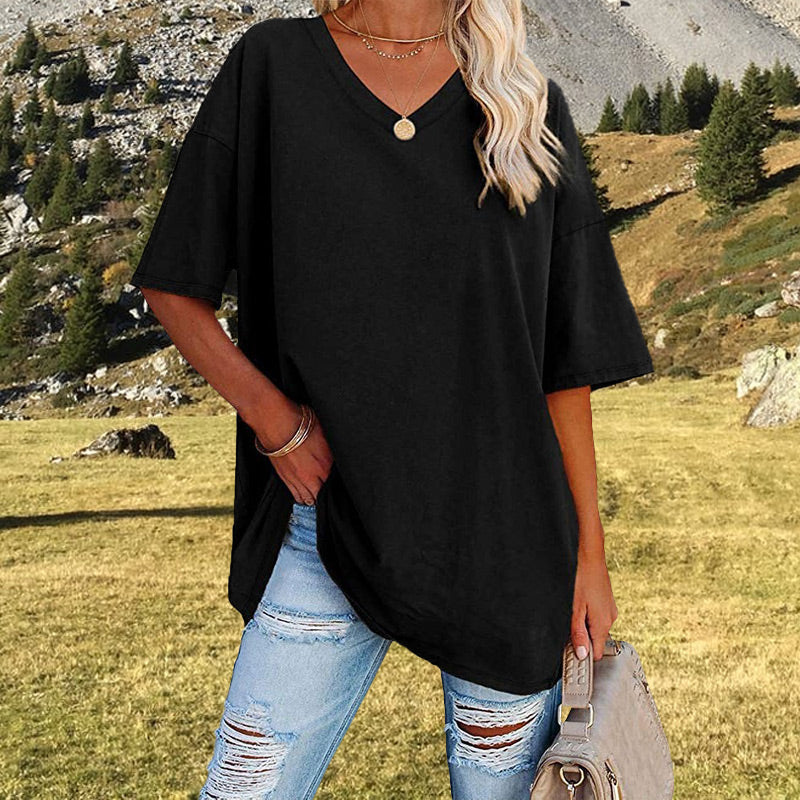Casual Dames T-shirt met V-hals