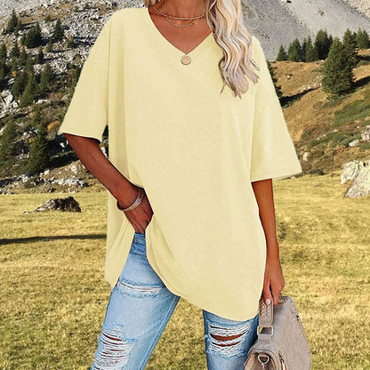 Casual Dames T-shirt met V-hals