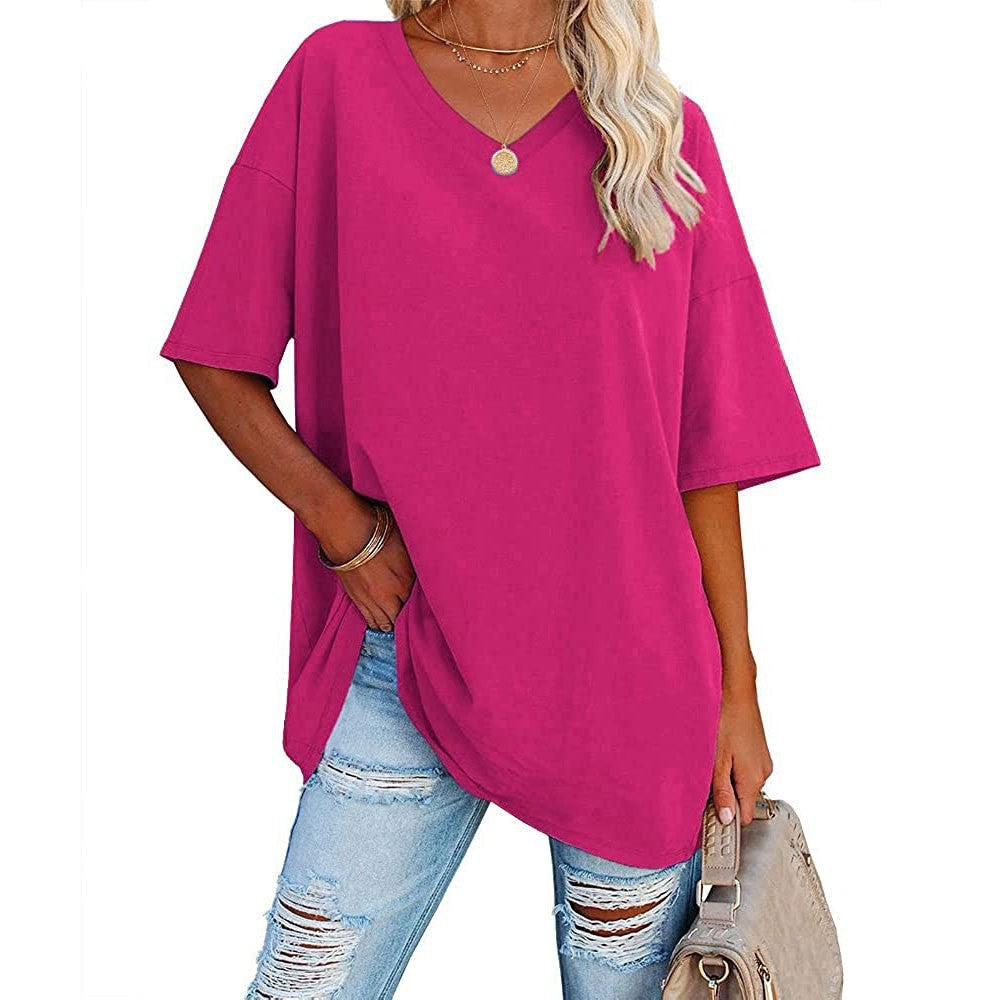 Casual Dames T-shirt met V-hals