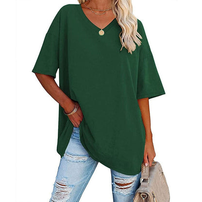 Casual Dames T-shirt met V-hals