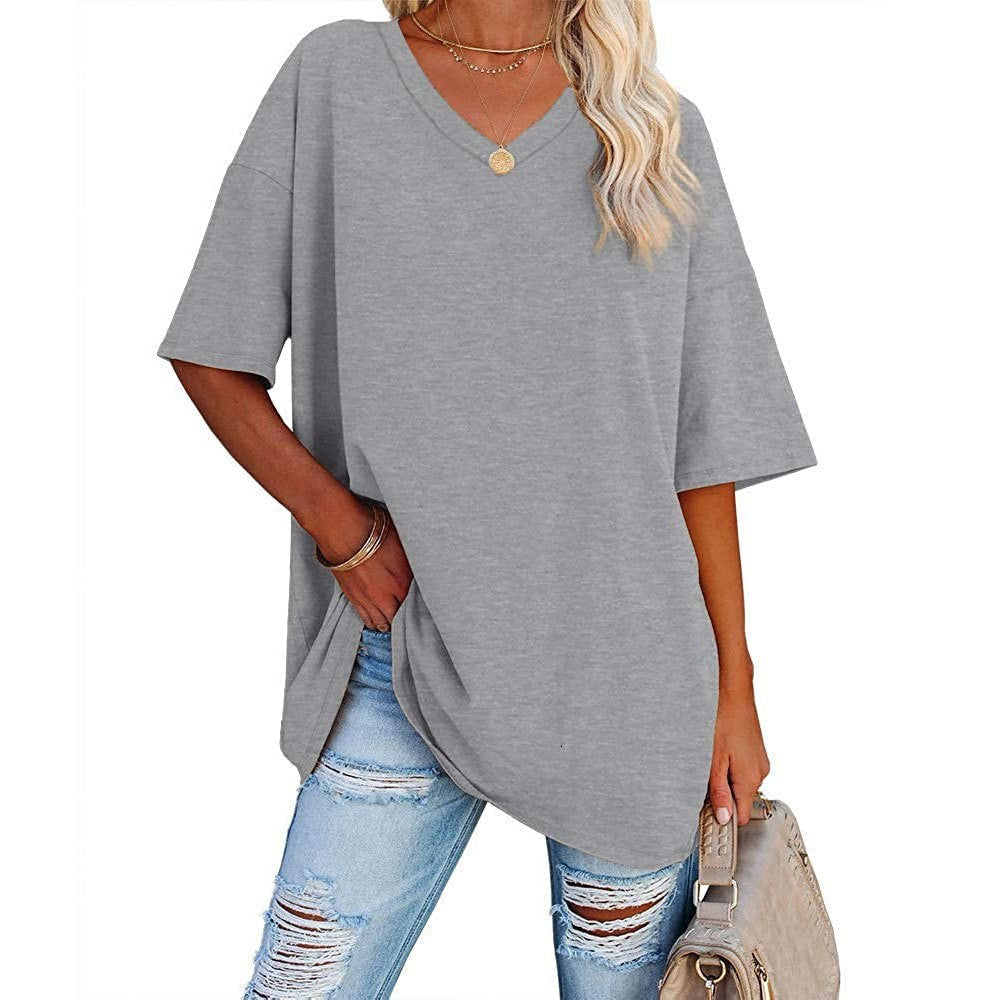 Casual Dames T-shirt met V-hals
