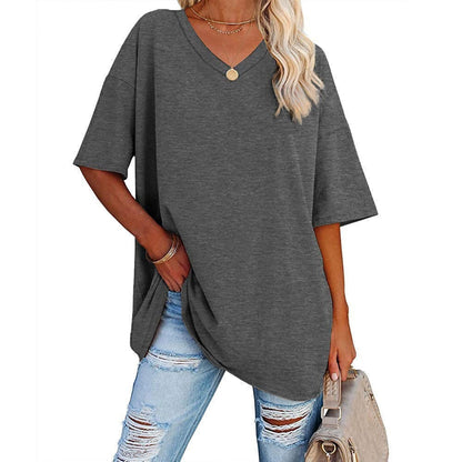 Casual Dames T-shirt met V-hals