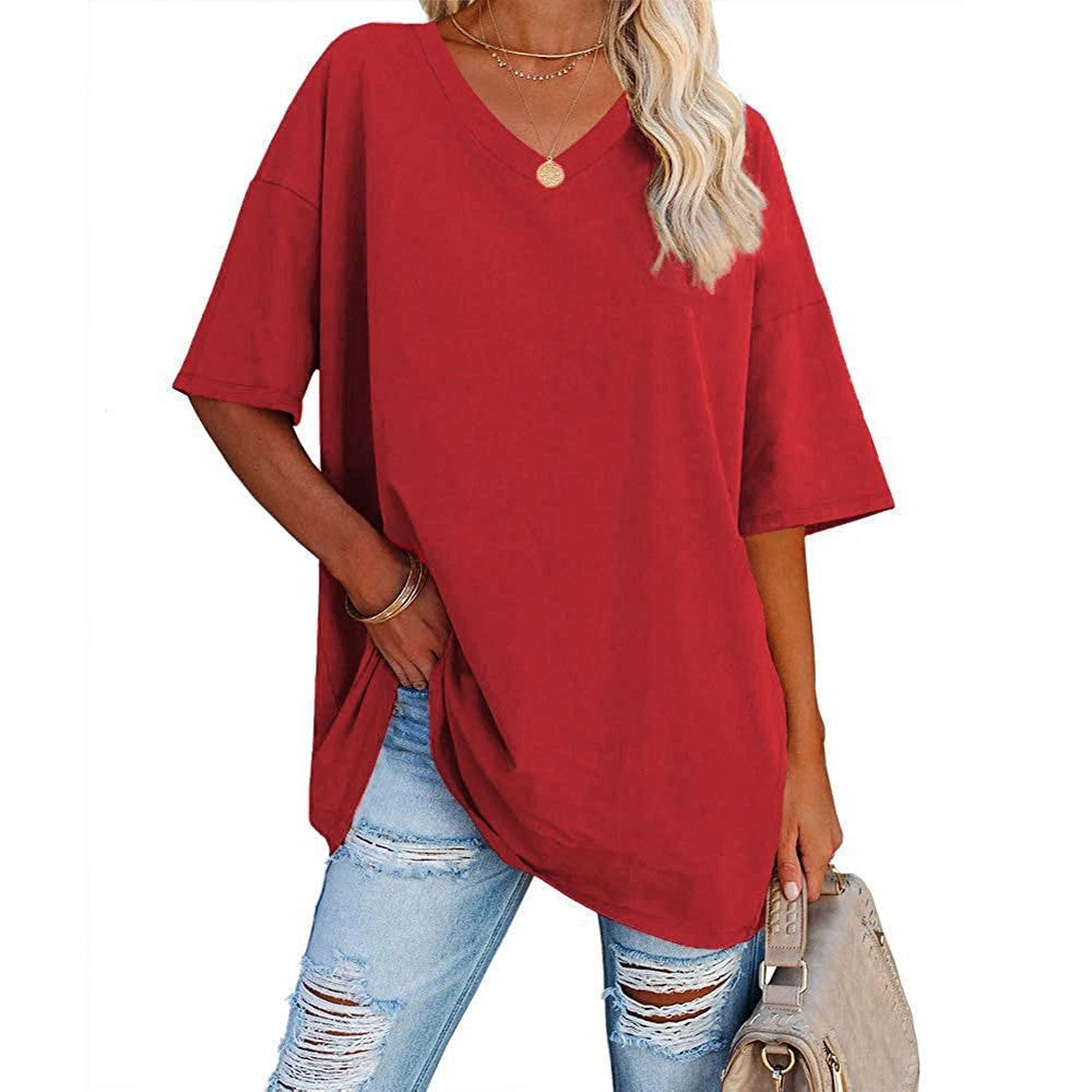 Casual Dames T-shirt met V-hals