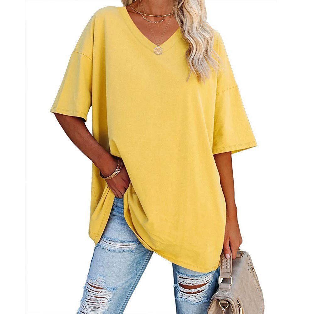 Casual Dames T-shirt met V-hals