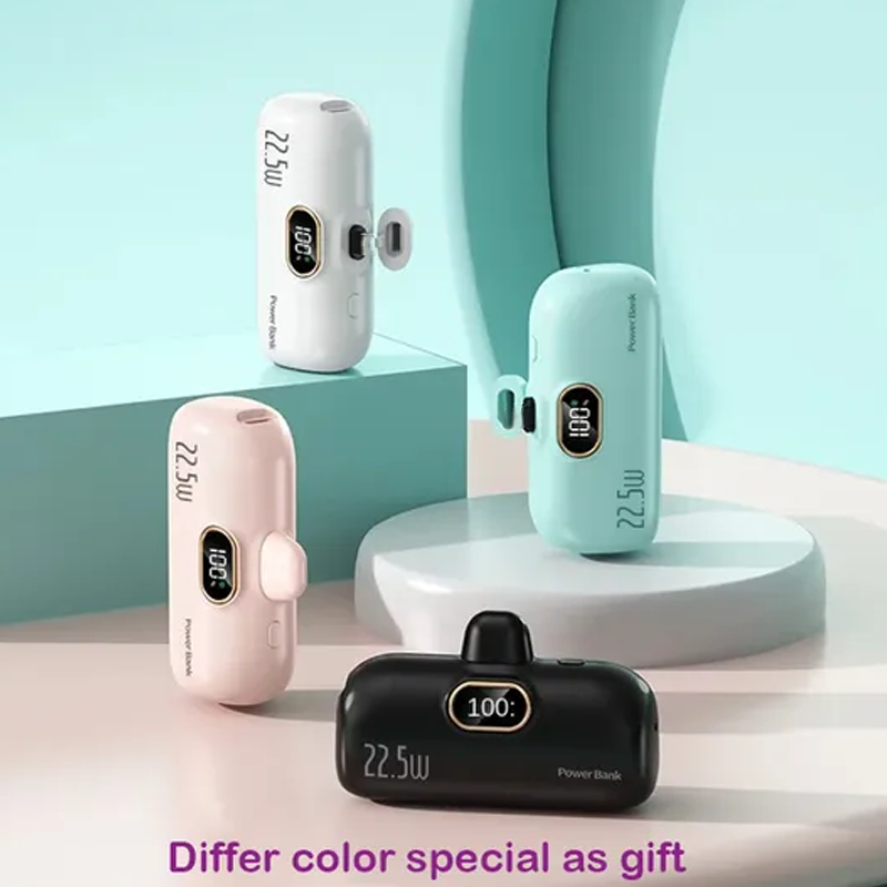 Mini draagbare powerbank van 5000 mAh met snellader