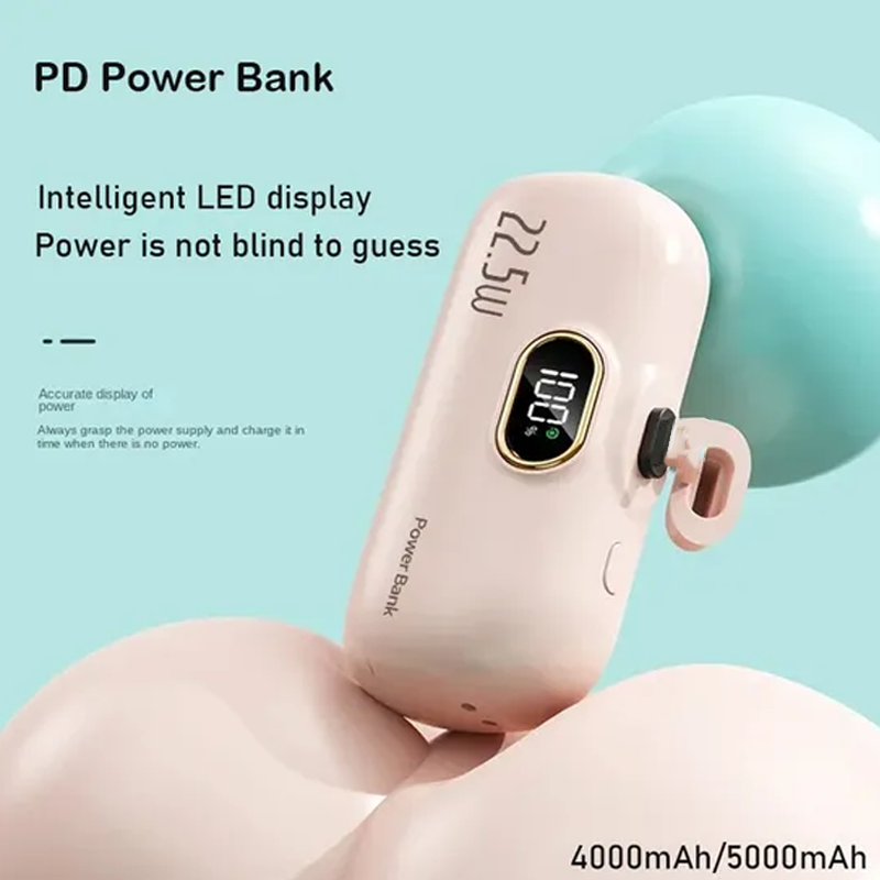 Mini draagbare powerbank van 5000 mAh met snellader