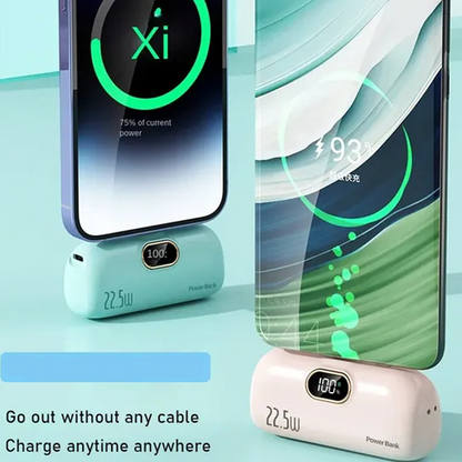 Mini draagbare powerbank van 5000 mAh met snellader