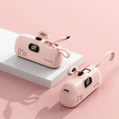 Mini draagbare powerbank van 5000 mAh met snellader