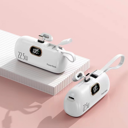 Mini draagbare powerbank van 5000 mAh met snellader