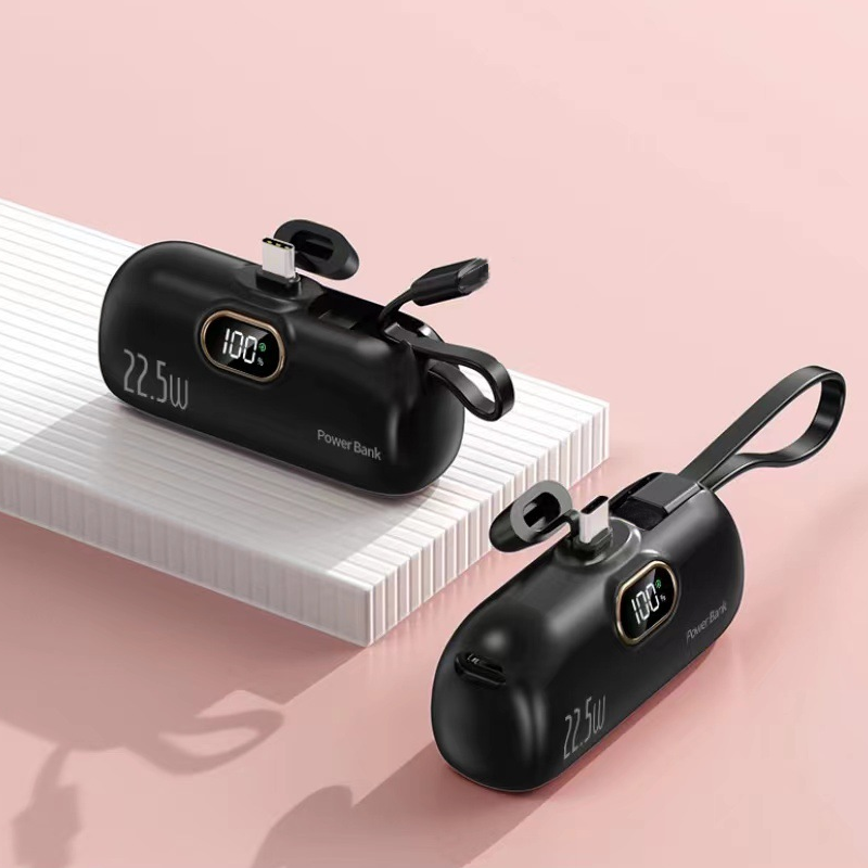 Mini draagbare powerbank van 5000 mAh met snellader