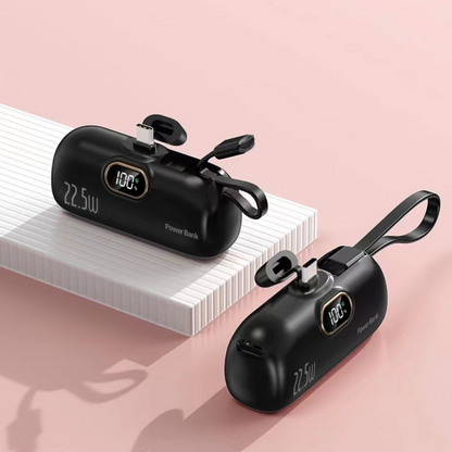 Mini draagbare powerbank van 5000 mAh met snellader